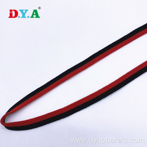 1cm red and black stripe polyester knitting webbing